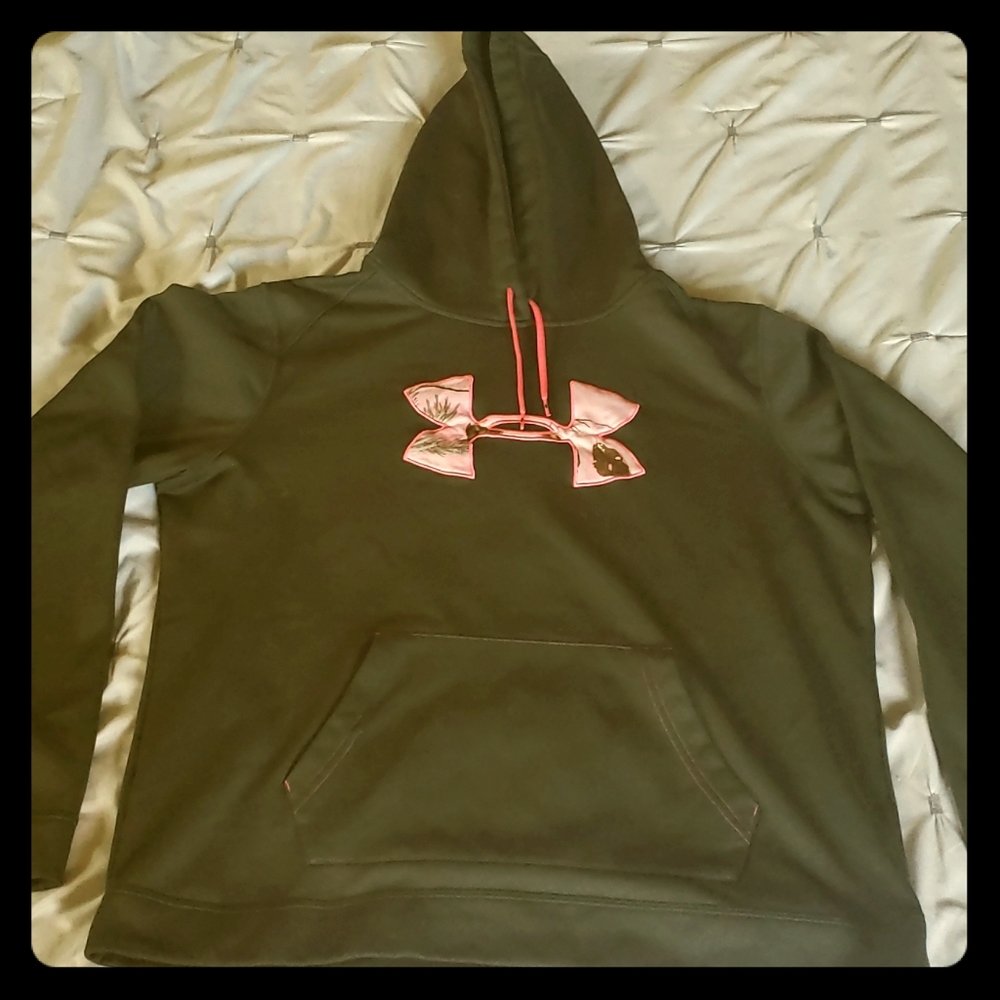 Under Armour semi fitted sweatshirt green & pink